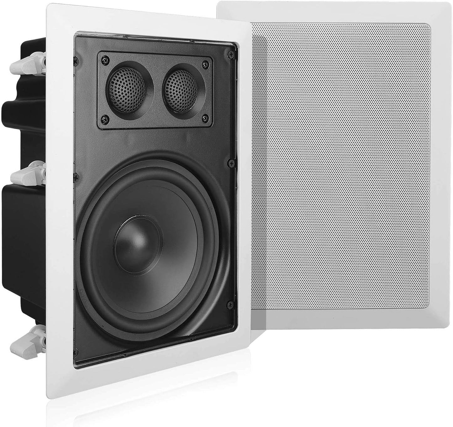 Pyle Home PDIW65 200-Watt, In-Wall/In-Ceiling 6.5-inch Stereo Speakers, 2-Way, Flush Mount, White Pair