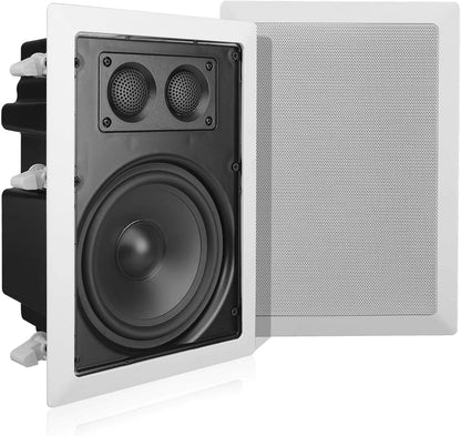 Pyle Home PDIW65 200-Watt, In-Wall/In-Ceiling 6.5-inch Stereo Speakers, 2-Way, Flush Mount, White Pair