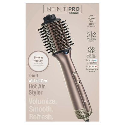 INFINITIPRO by Conair 2-in-1 Wet-or-Dry Hot Air Styler