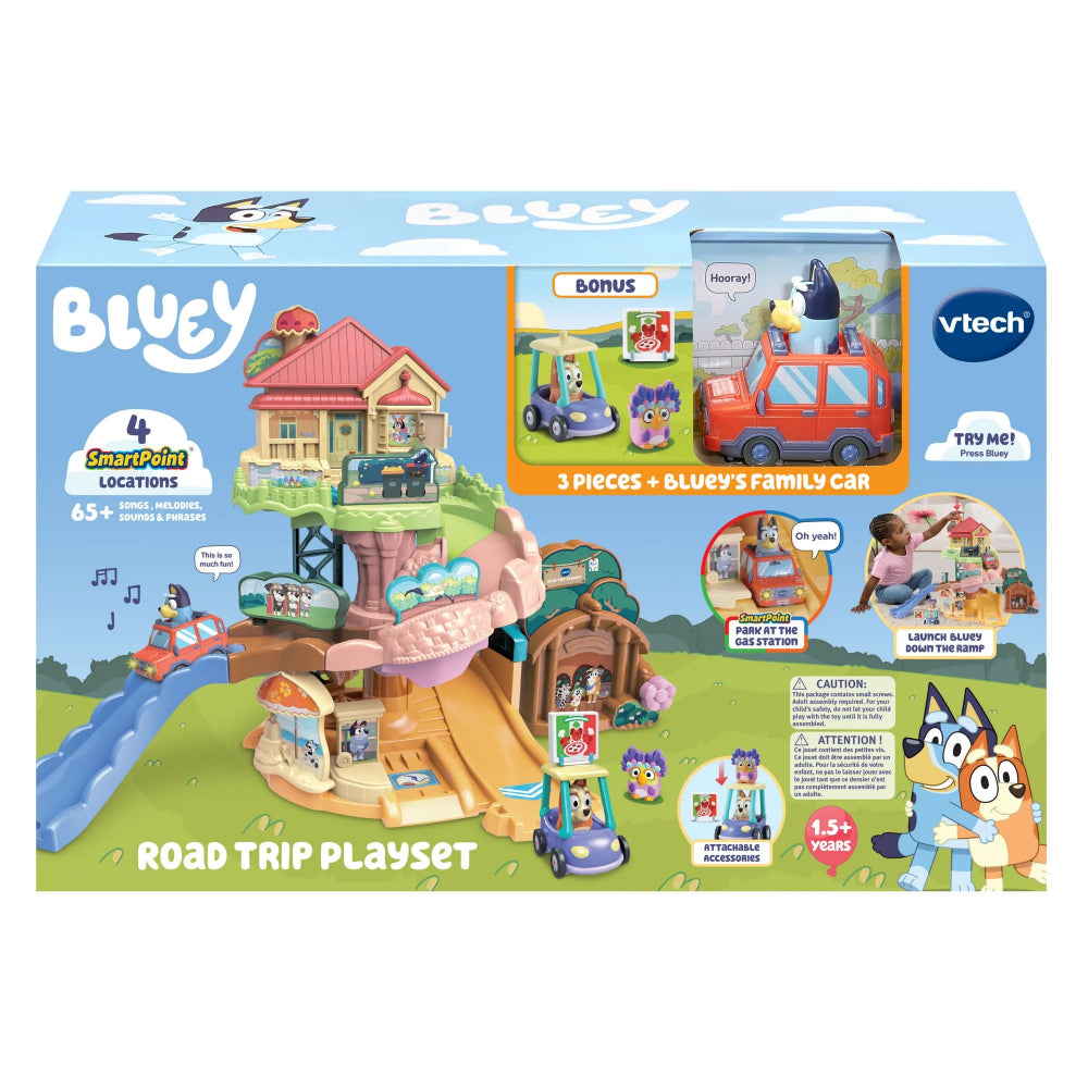VTech Bluey Road Trip Playset - Two Cars & Bonus Accessories