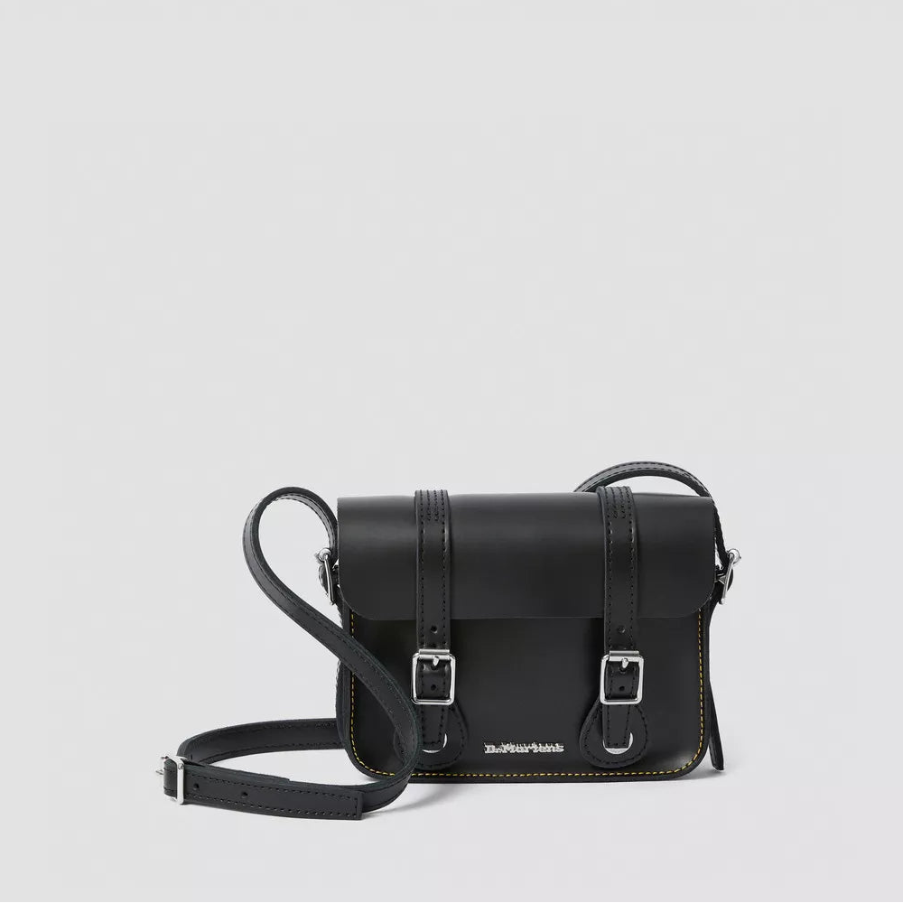 Dr. Martens 7 Inch Leather Crossbody Bag - Black Smooth Leather