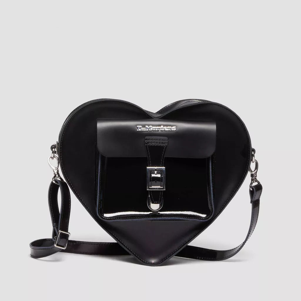 Dr. Martens Kiev Leather Hardware Heart Shaped Bag - Black