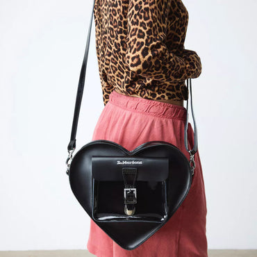 Dr. Martens Kiev Leather Hardware Heart Shaped Bag - Black
