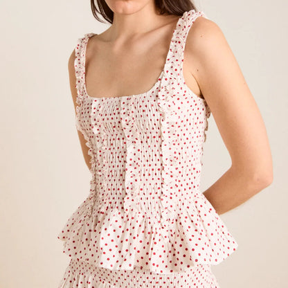 Damson Madder Raphi Cami - Off White And Red Spot