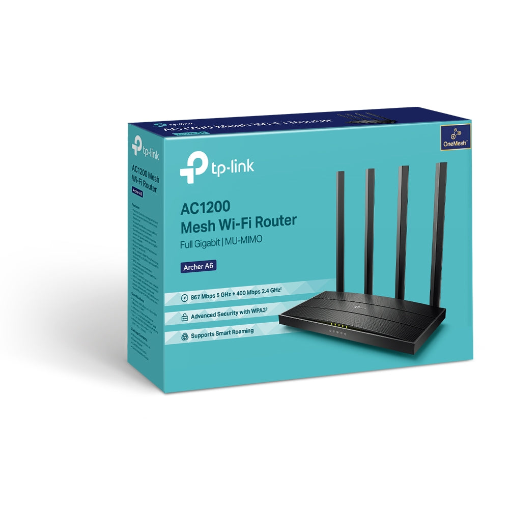 TP-Link Archer A6 AC1200 Wireless MU-MIMO Gigabit Router