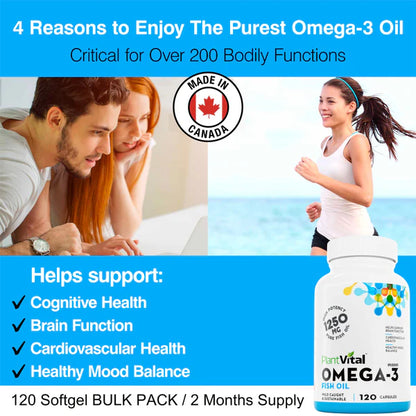 PlantVital Omega 3 Fish Oil, 120 Capsules