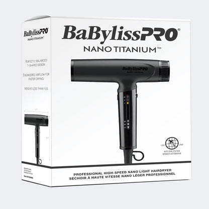 BaBylissPRO Nano Titanium High-Speed Nano Light Hairdryer -Matte Black