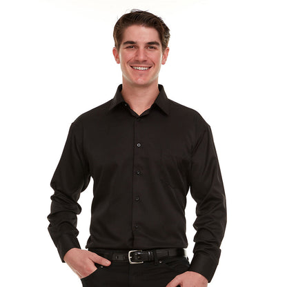 Geoffrey Beene Men's Regular-Fit Sateen Stretch Dress Shirt - Black