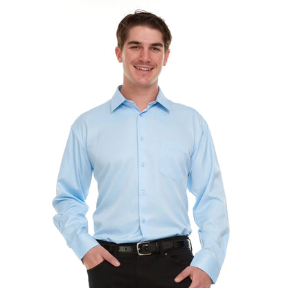 Geoffrey Beene Men's Regular-Fit Sateen Stretch Dress Shirt - Blue