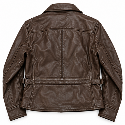 Polo Ralph Lauren Women's Leather Moto Biker Jacket - Brown