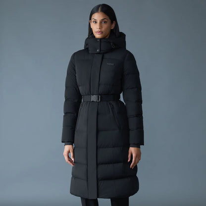 Mackage CORALIA-CITY Recycled Down Coat with Storm Visor and Belt
