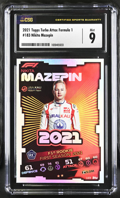 Topps Turbo Attax Formula 1 #183 Nikita Mazepin - Mint 9 - 2021