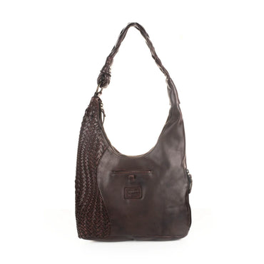 Milo Albany Green Washed Leather Hobo Bag - Chocolate