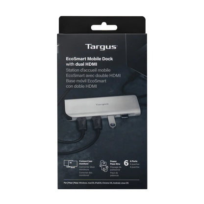 Targus USB-C Alt. Mode Dual 4K HDMI Multi-port Mobile Dock with 140W EPR Pass-Thru
