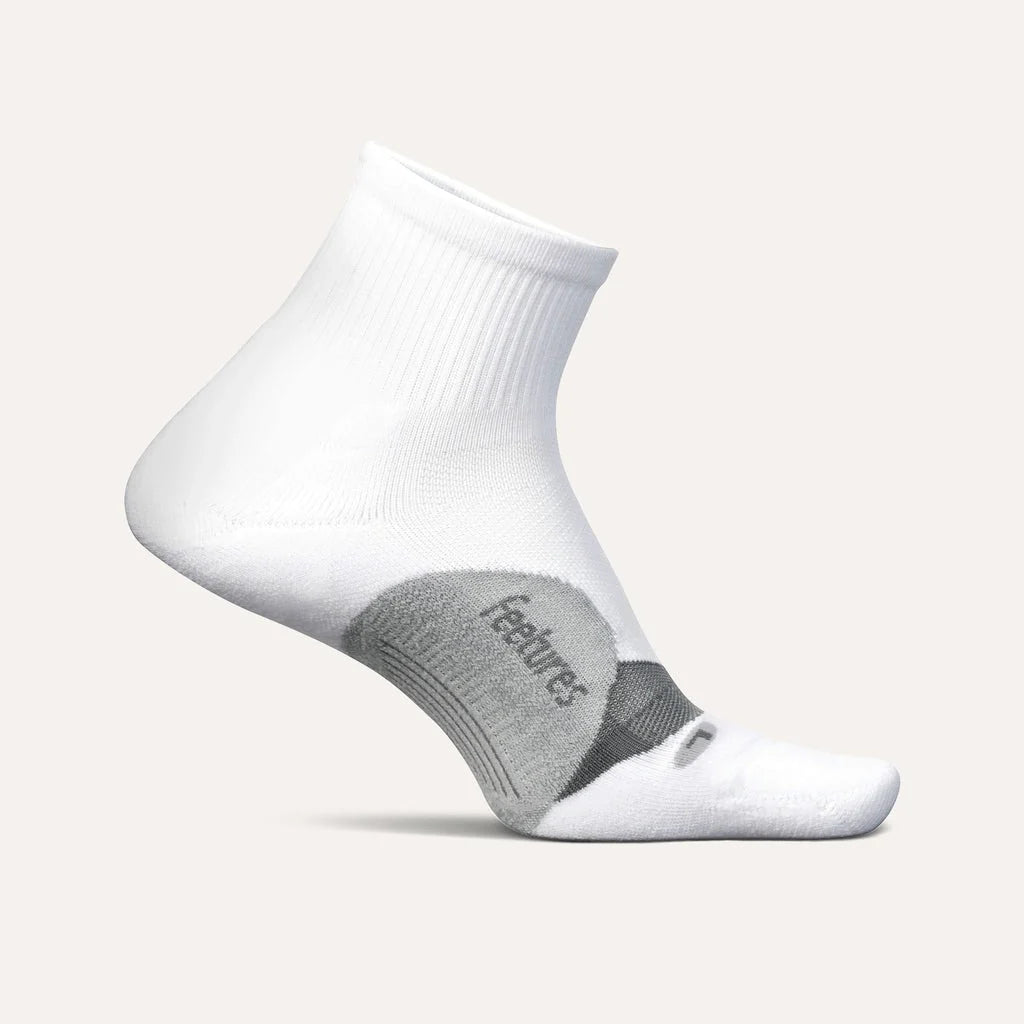 Feetures Elite Light Cushion Quarter Socks - White - 3 Pack