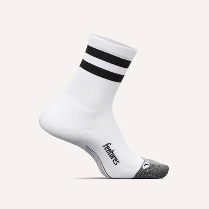 Feetures Elite Light Cushion Mini Crew Socks - White Stripe - 3 Pack