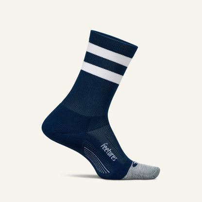 Feetures Elite Light Cushion Mini Crew Socks - Navy Stripe - 3 Pack