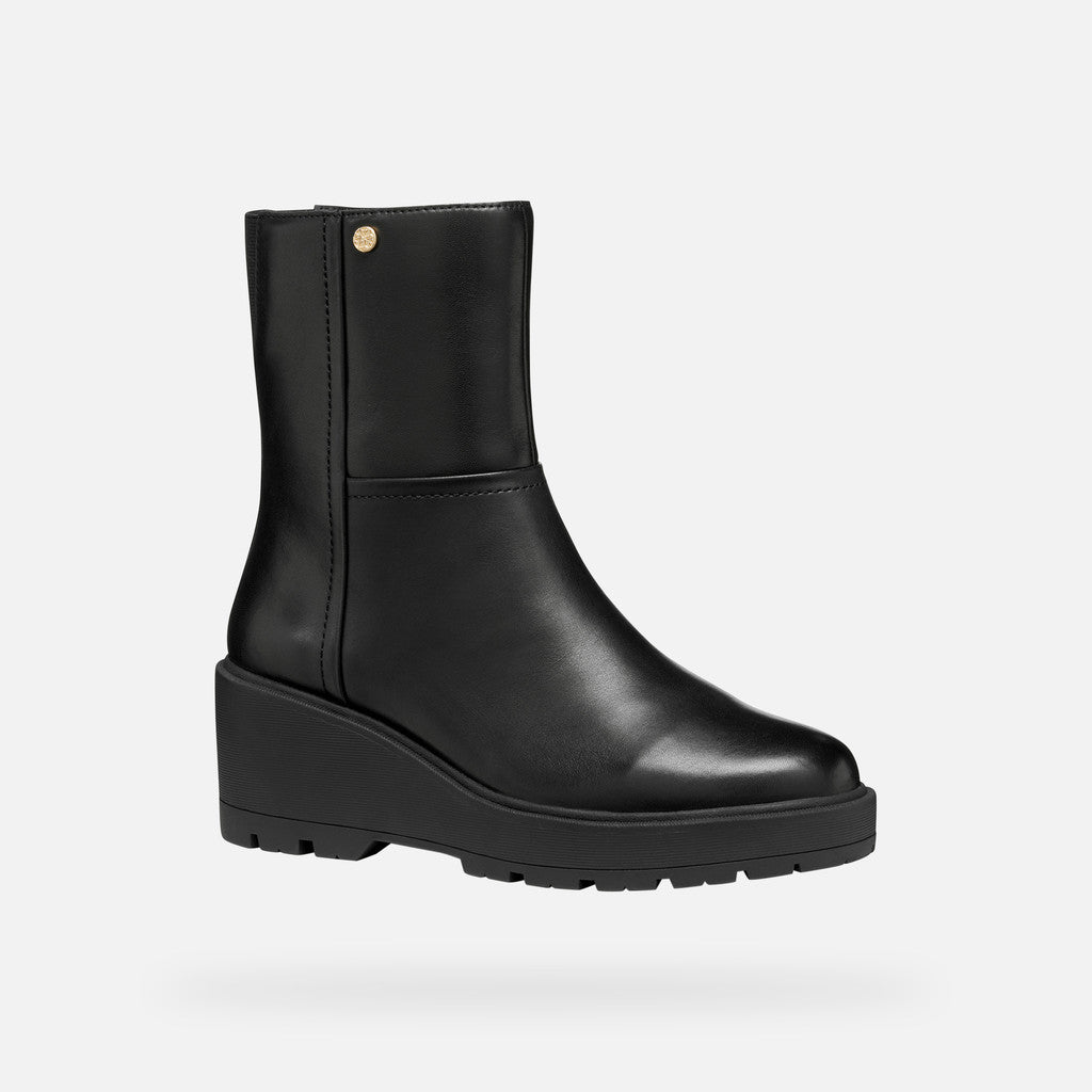 Geox Miereille Woman Ankle Boots with Wedge - Black