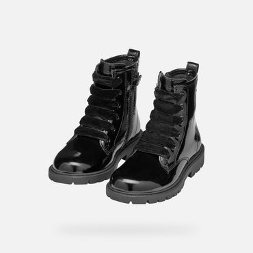 Geox Shaylax Girl Ankle Boots with Laces - Black