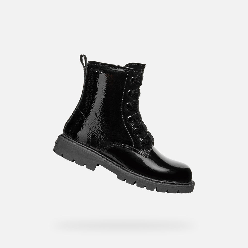 Geox Shaylax Girl Ankle Boots with Laces - Black