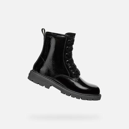 Geox Shaylax Girl Ankle Boots with Laces - Black