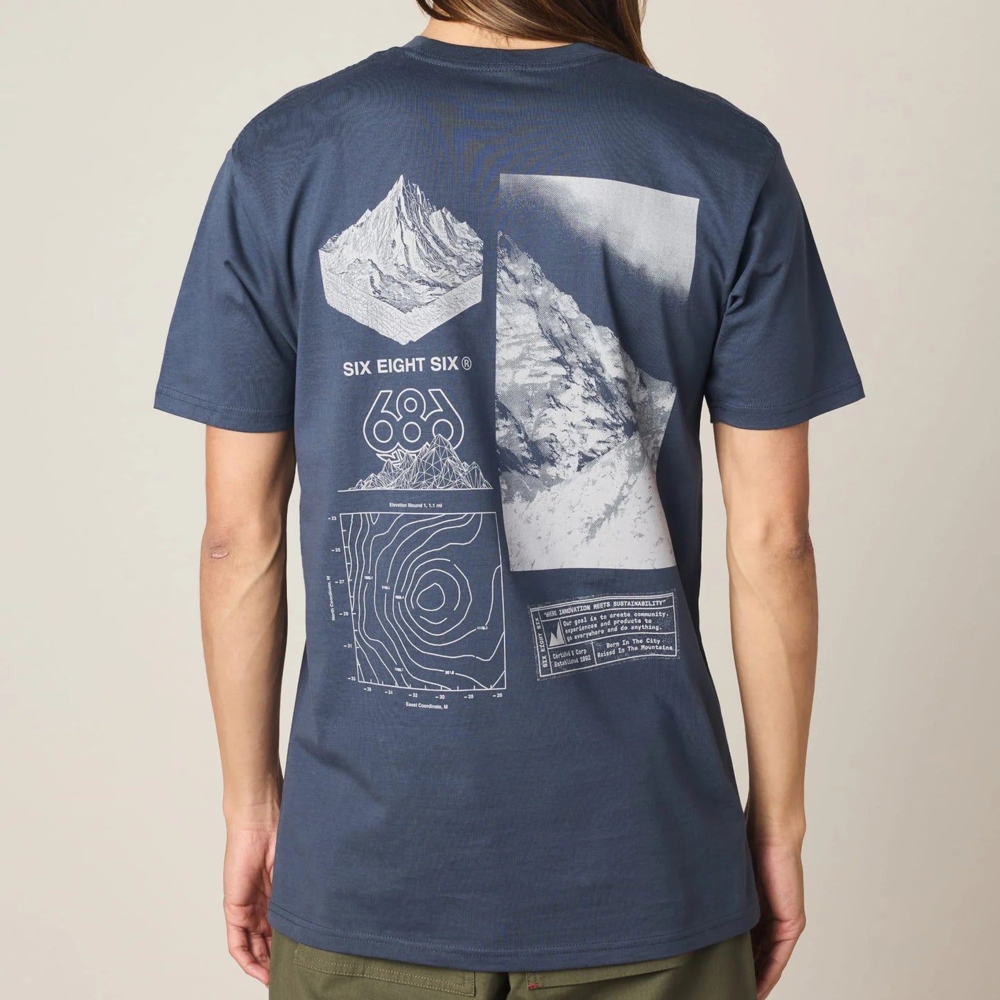 686 Cross-Cut Authentic S/S Tee - Harbor Blue