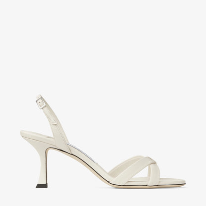 Jimmy Choo Elsy 70 Nappa Leather Crossover Slingback - Latte
