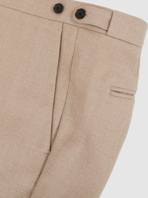 Reiss Venus Wool-Blend Slim-Fit Suit Trousers in Oatmeal Brown