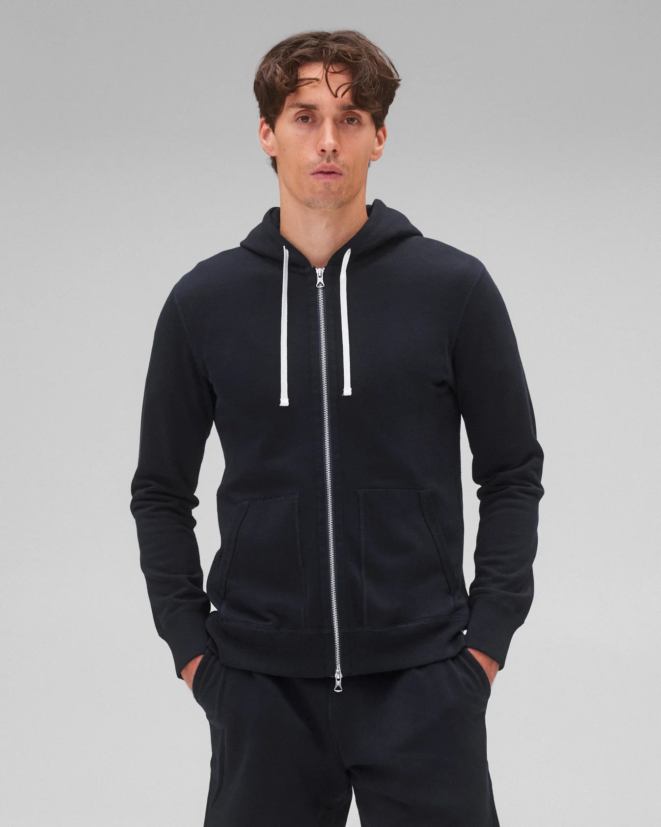 Reigning Champ Midweight Terry Slim Zip Hoodie - Navy