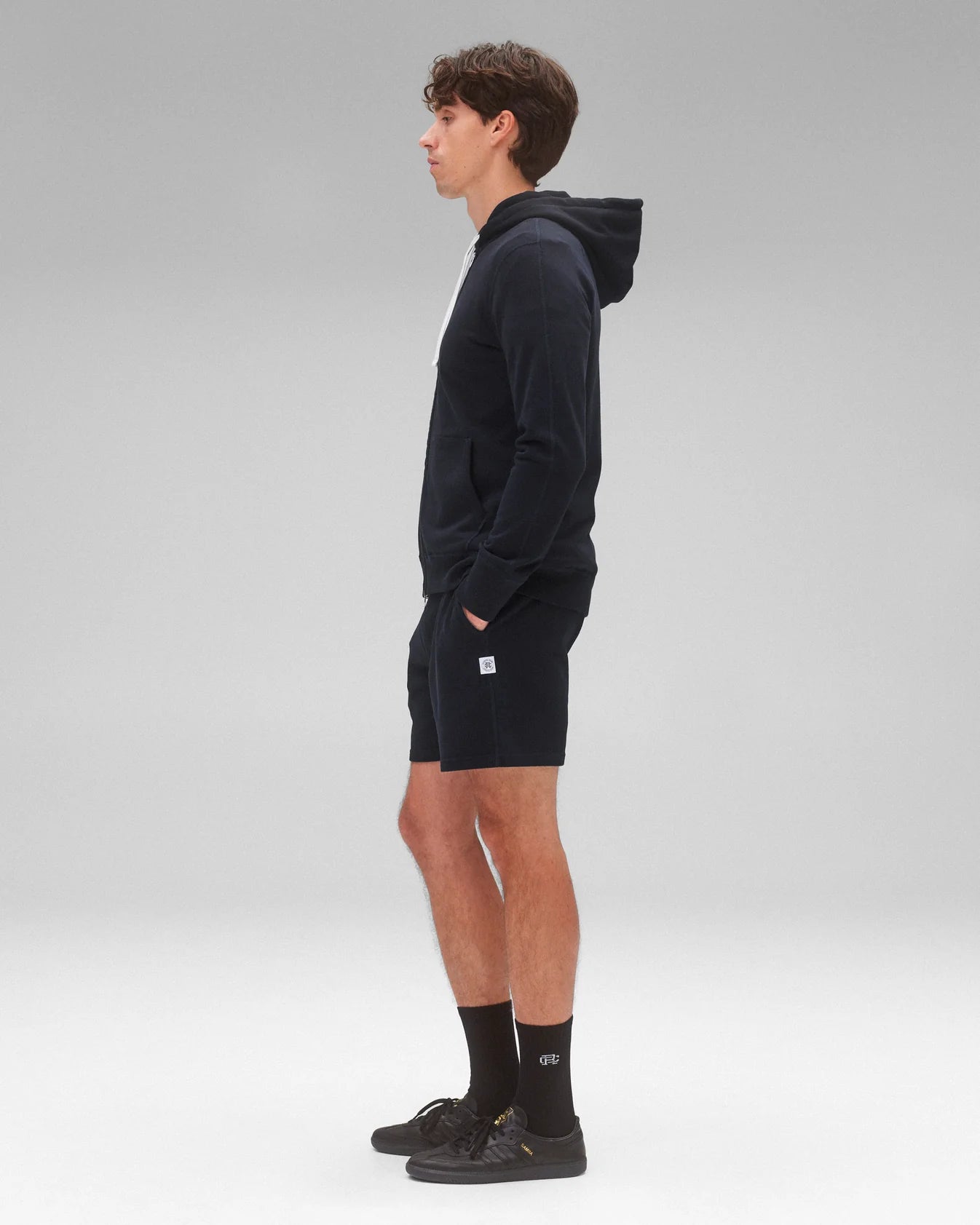 Reigning Champ Midweight Terry Slim Zip Hoodie - Navy