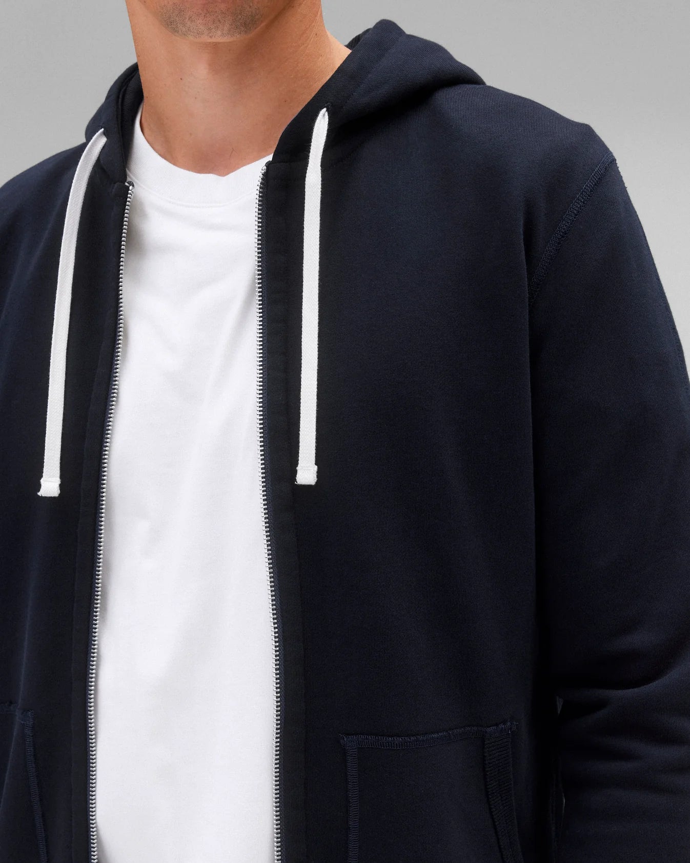 Reigning Champ Midweight Terry Slim Zip Hoodie - Navy