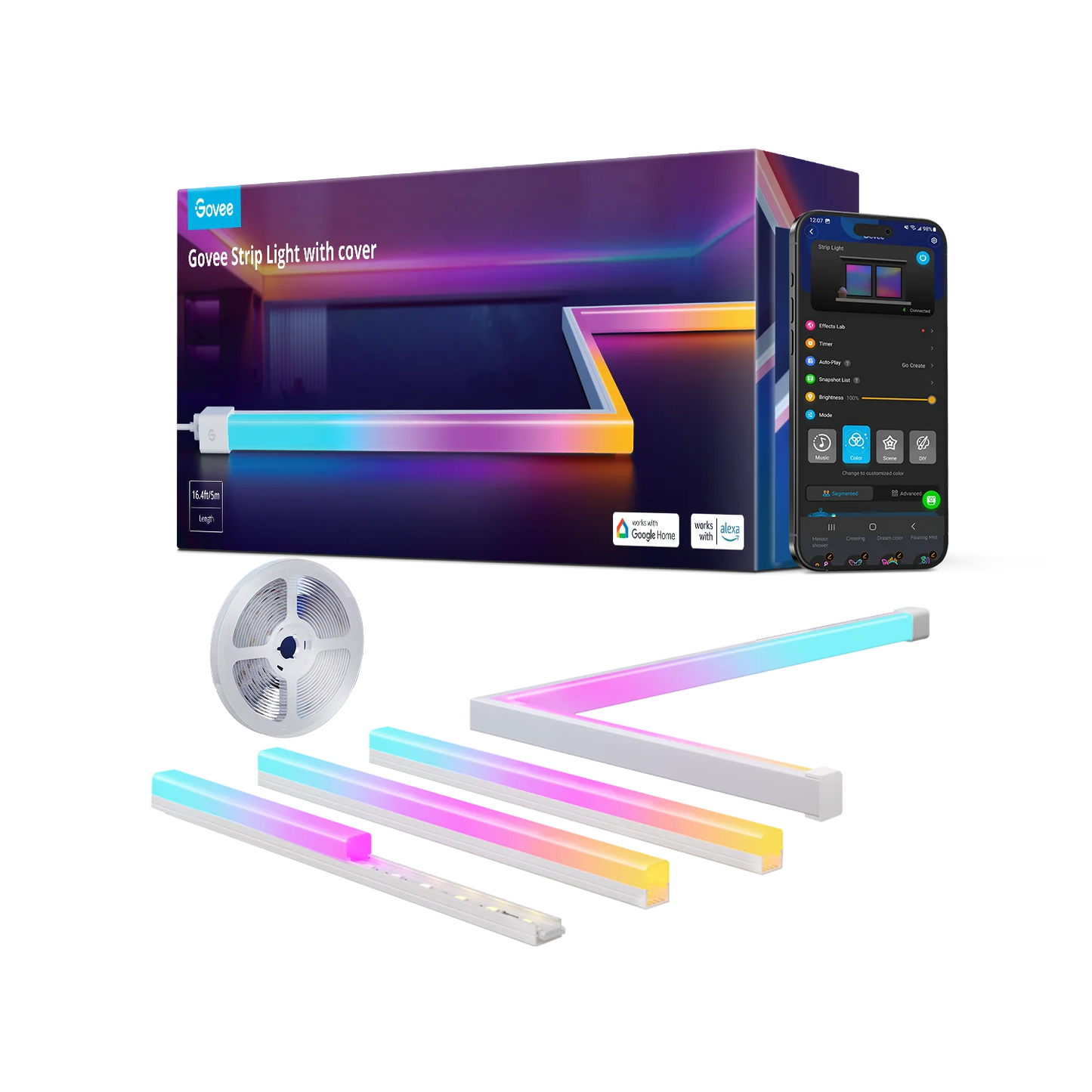 Govee RGBIC LED Strip Lights with Covers - 16.4t
