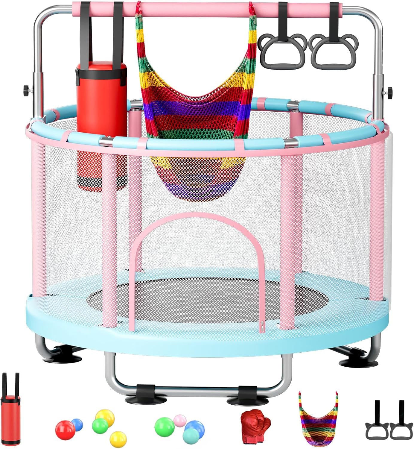 Mijump 55-Inch Indoor/Outdoor Toddler Mini Trampoline with Enclosure