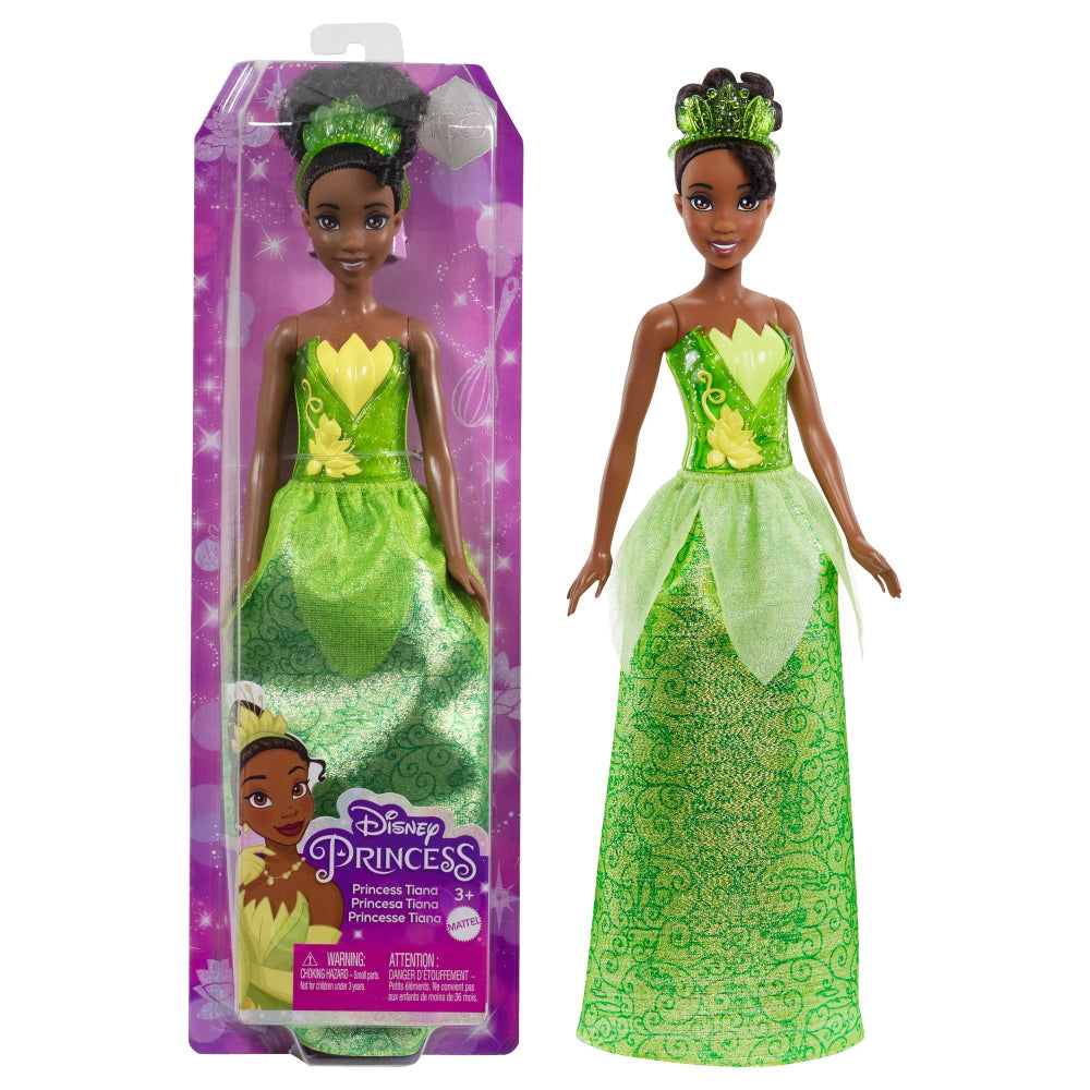 Mattel Disney Princess Tiana Doll in Sparkling Fashion with Removable Skirt