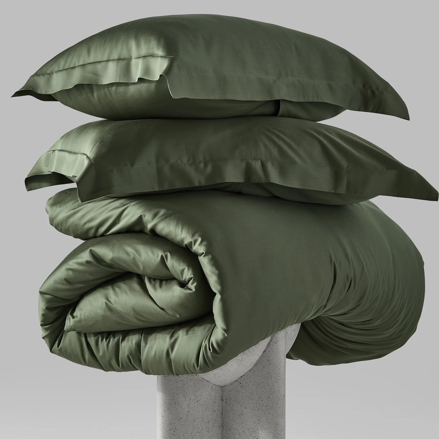 Hush Iced Cooling Bamboo Duvet Cover Set - Olive