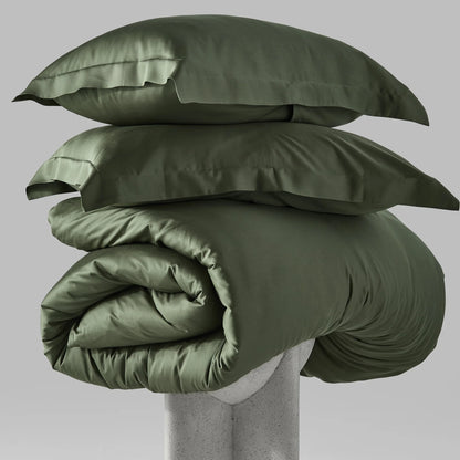 Hush Iced Cooling Bamboo Duvet Cover Set - Olive