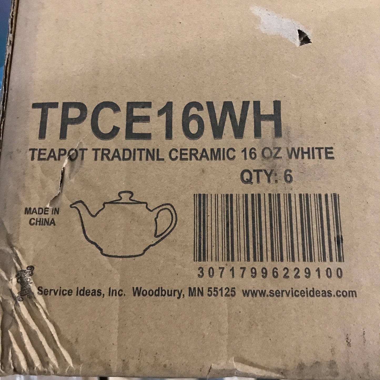 Service IdeasTeapot, Ceramic, 16 oz, White