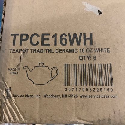 Service IdeasTeapot, Ceramic, 16 oz, White