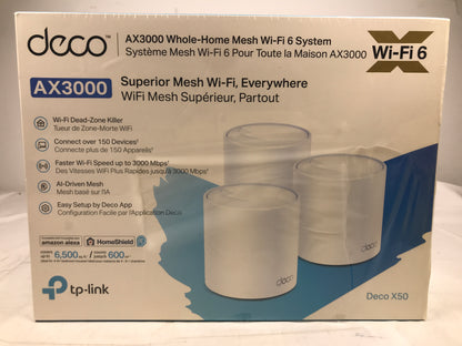 TP-Link DECO X50 AX3000 Whole Home Mesh Wi-Fi System, 3-Pack