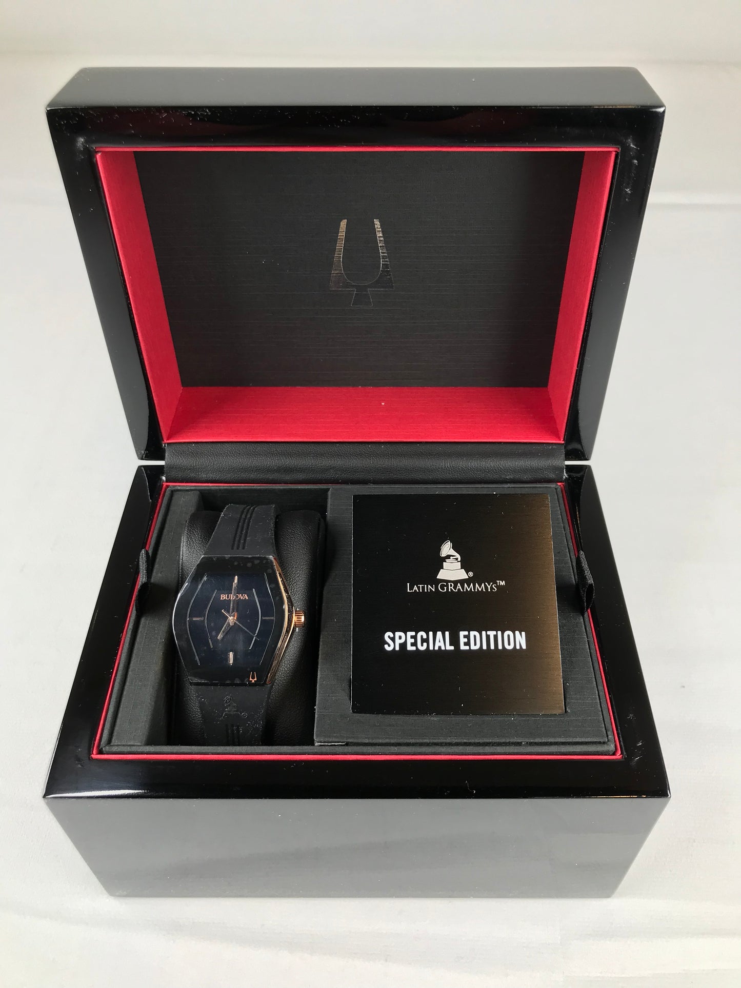 Bulova Modern Latin GRAMMY® Gemini Two-Tone Strap Watch with Tonneau Black Dial