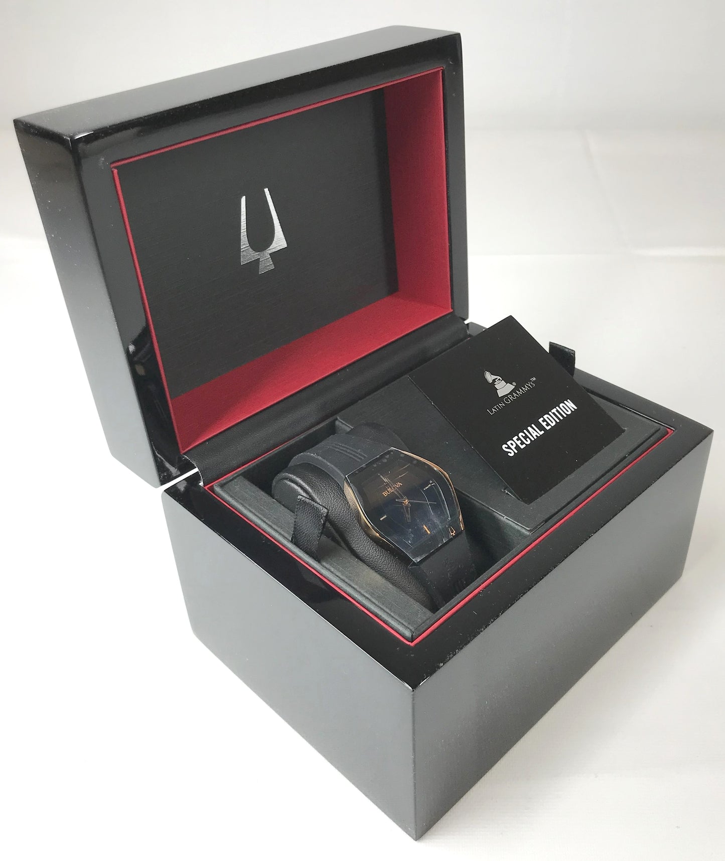 Bulova Modern Latin GRAMMY® Gemini Two-Tone Strap Watch with Tonneau Black Dial