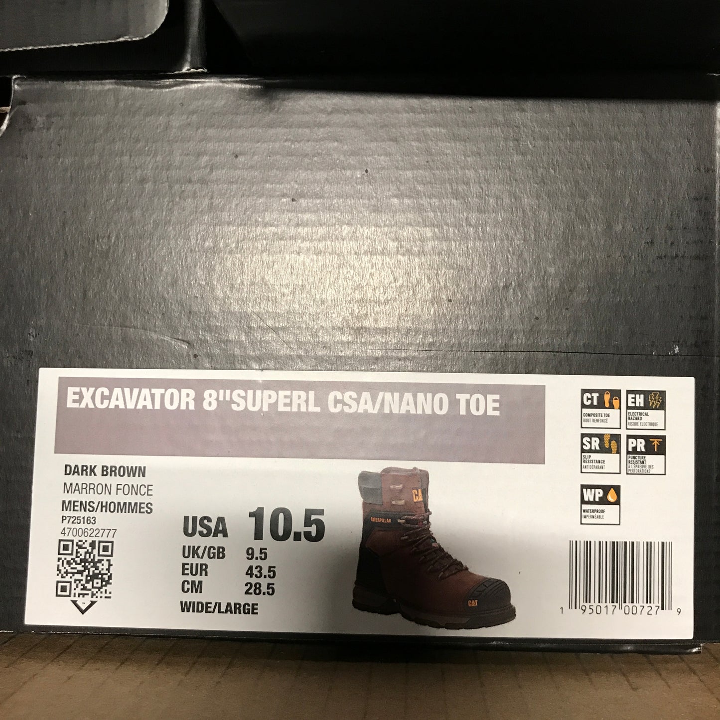 Cat Footwear Men's Excavator Superlite 8" Waterproof Thinsulate Carbon Composite Toe CSA Work Boot - Dark Brown