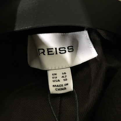 Reiss Max Wool-Blend Wrapover Mid-Length Coat in Chocolate Brown