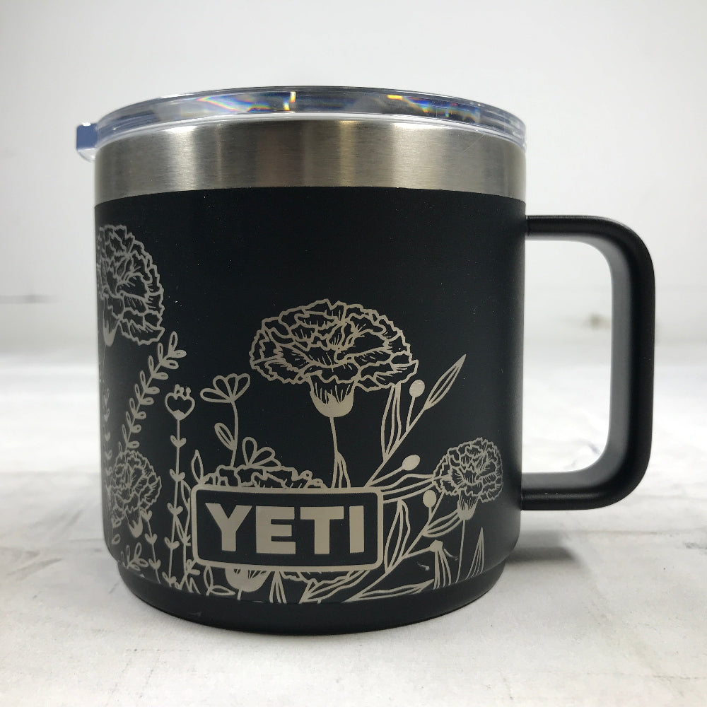 YETI Rambler 414 mL Stackable Mug with MAGSLIDER™ Lid with Flowers Pattern