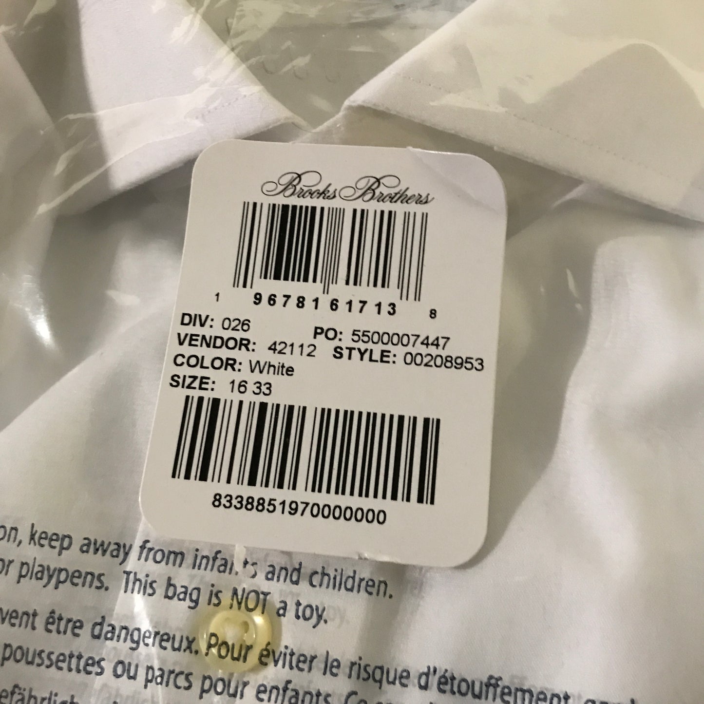 Brooks Brothers Men's Stretch Supima Cotton Broadcloth Londoner Collar Dress Shirt - White