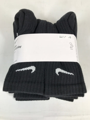Nike 6 Pack Everyday Cushioned Socks - Black S/P