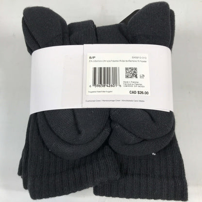 Nike 6 Pack Everyday Cushioned Crew Socks - Black S/P