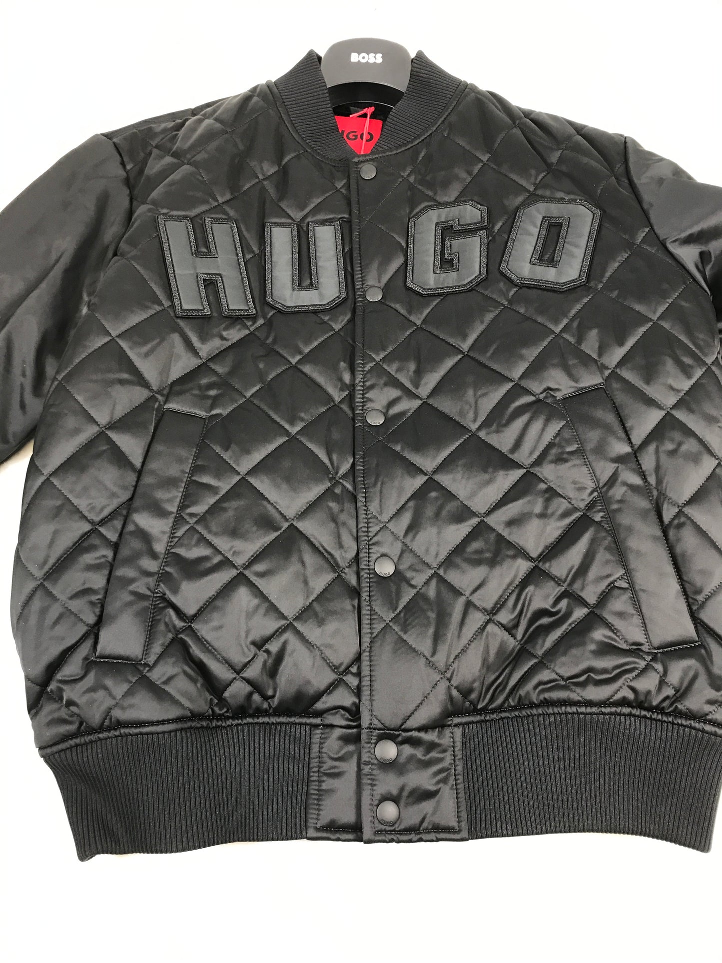 Hugo Boss - Satin Bomber Jacket with Varsity-Style Logo