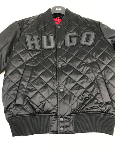 Hugo Boss - Satin Bomber Jacket with Varsity-Style Logo