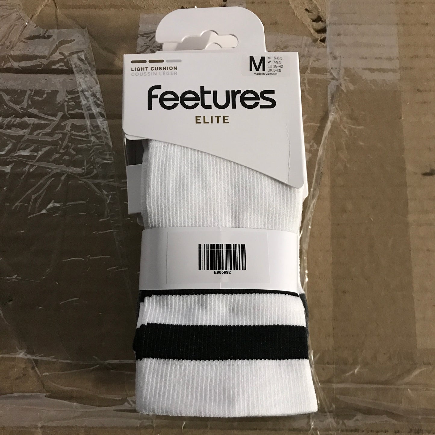 Feetures Elite Light Cushion Mini Crew Socks - White Stripe - 3 Pack